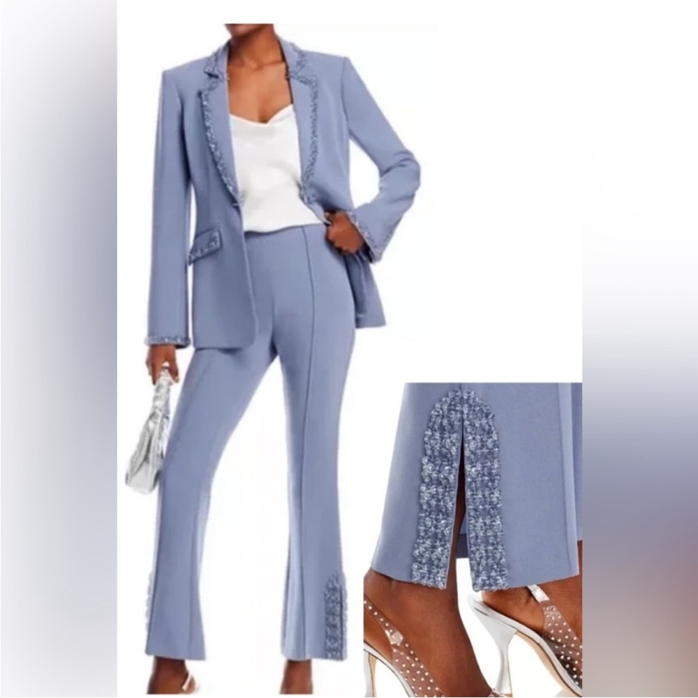 NEW Cinq A Sept Kayden Tailored Beaded Crepe pants size 4 - Picture 5 of 6